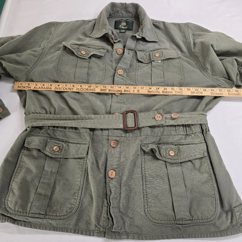 Vintage Orvis Men's Travel Norfolk Safari belted Bush Jacket Coat XXL Fishing - Picture 10 of 12